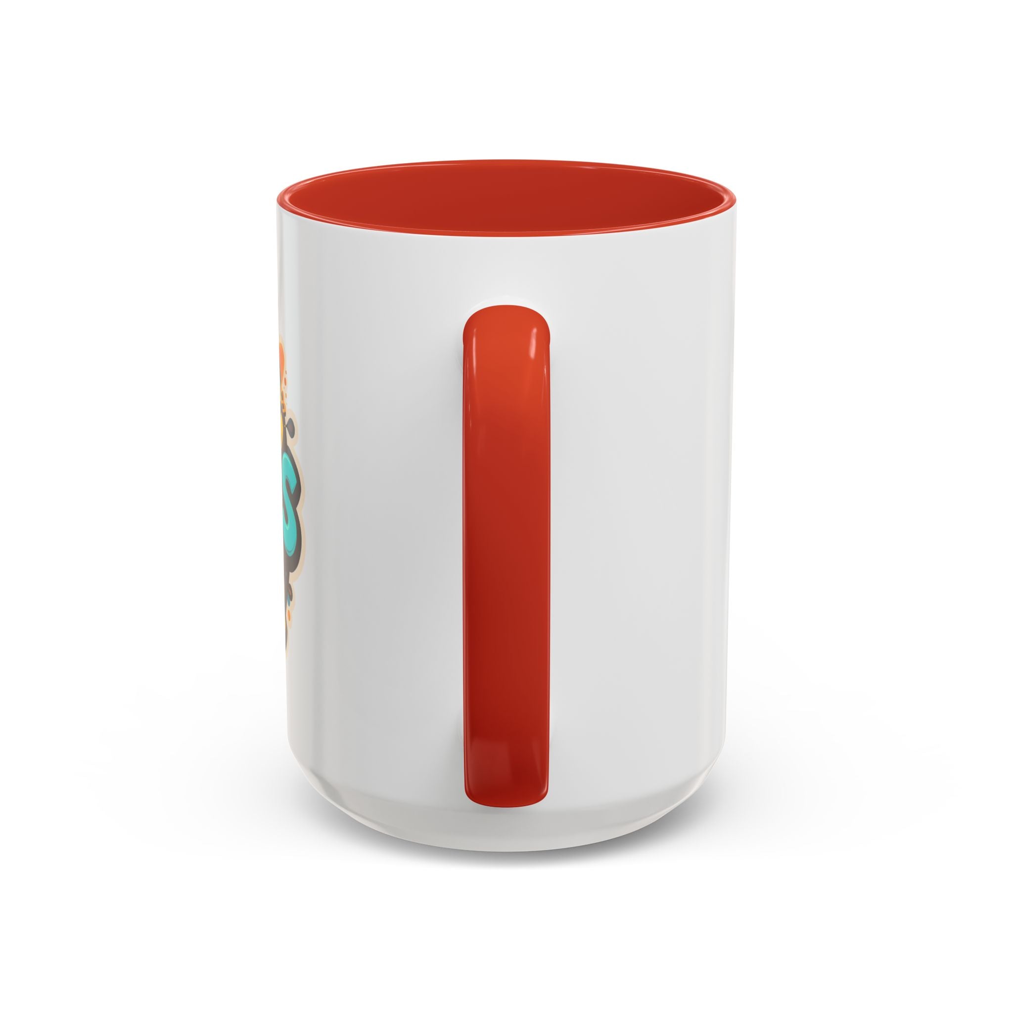 Ceramic Coffee Mug with a red handle and interior, showcasing a unique design, perfect for brightening your mornings.