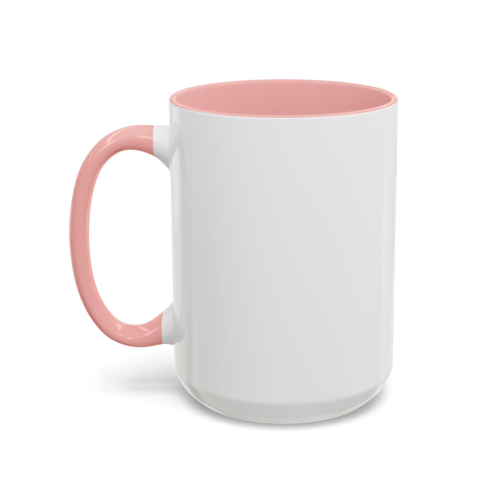 Ceramic Coffee Mug with a sleek white exterior and pink handle, ready for a warm beverage, ideal for gifting or personal use.